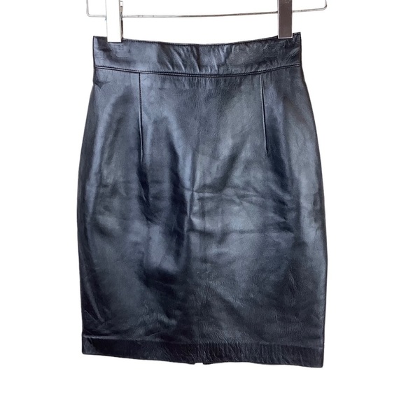 VINTAGE PENCIL LEATHER DANIER SKIRT - Picture 1 of 7